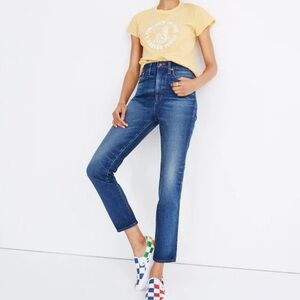 Madewell Rivet & Thread High-Rise Stovepipe Jeans in Kingman Wash size 27